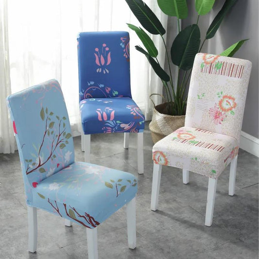 Spandex Chair Cover Stretch Home Dining Elastic Floral Print Chair Covers Multifunctional Spandex Elastic Cloth Universal Size