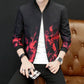 Men's Spring and Autumn Jacket Coat Wolf Printing Casual Jacket Coat Slim Baseball Uniform Sports Top Outerwear