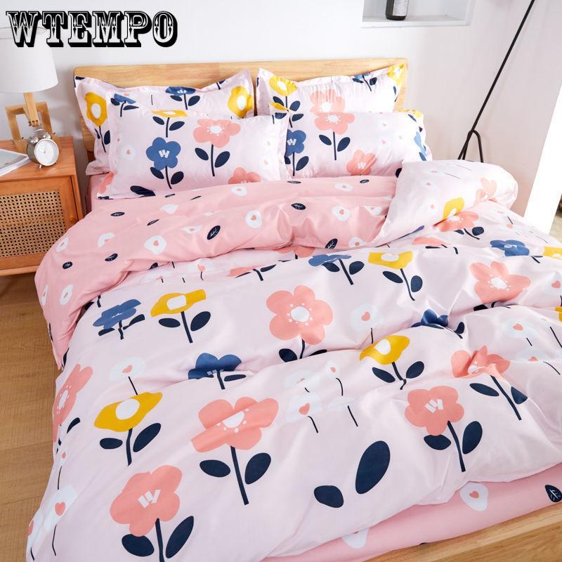 Cartoon Cat Bedding Set Animals Kids Bed Sets Girls Boys Home Textile Kids Girls Bedroom Decor Cover Pillowcase