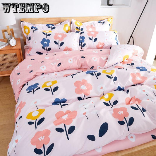 Cartoon Cat Bedding Set Animals Kids Bed Sets Girls Boys Home Textile Kids Girls Bedroom Decor Cover Pillowcase