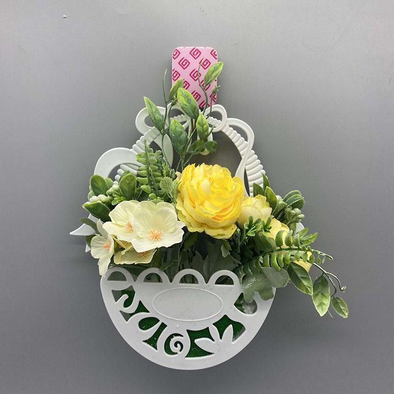 Wall Hanging Simulation Flower Set Silk Flower Artificial Flower Home Living Room Bedroom Wall Hanging Piece Flower Basket Simple Small Decorations