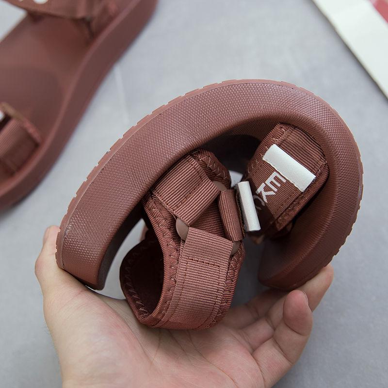 Sandals Female Sports 2020 Summer Velcro Korean Students Wear Wild Flat Beach Shoes Hugh Ins Tide