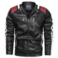 Casual Men's Leather Jacket Casual Trend Fashion Stand-up Collar Youth Leather Jacket
