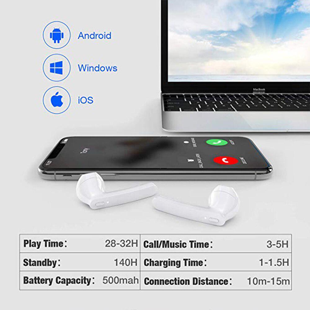 Bluetooth 5.0 Headphones Sport Music Earphones Deep Bass Wireless Headset Built-in Mic Touch Control