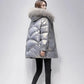Winter Down Padded Jacket Women Mid-length Large Fur Collar Loose Thick Padded Coat Women Bright Face Disposable