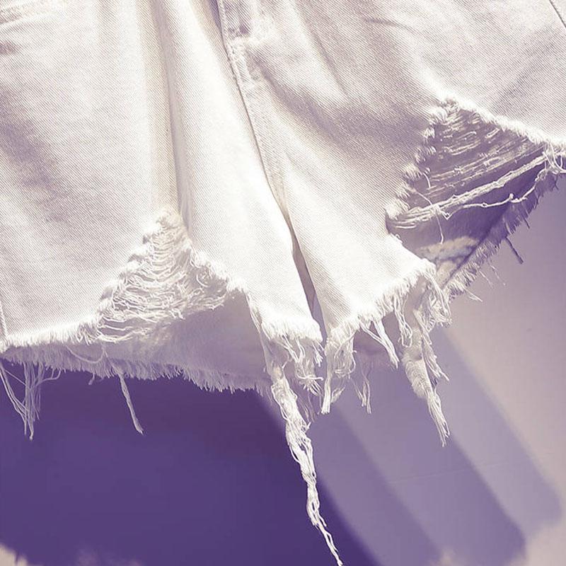 Summer Women's Suit Loose Stripe T-shirt Denim Shorts Two Piece Suit