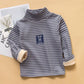 Children's Baby Autumn and Winter Tops Boys and Girls Plus Velvet Padded High-neck Long-sleeved T-shirts Children's Warm Bottoming Shirt