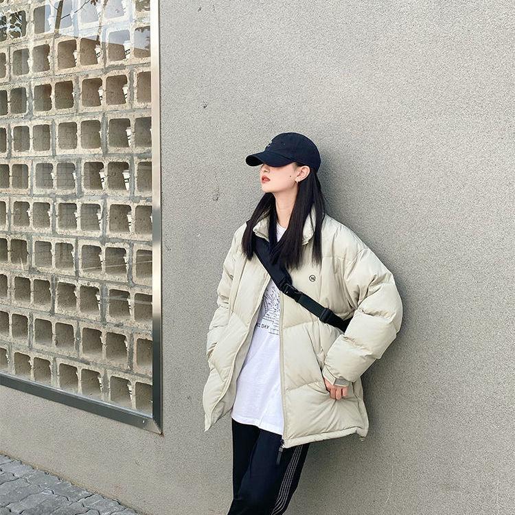 Women's Winter Mid-length Thick Padded Jacket Korean Style Loose Top All-match Thin Cotton-padded Jacket Cotton Clothing Trend