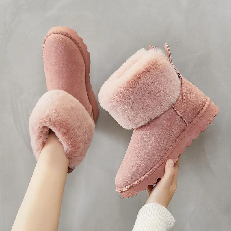 Snow Boots Women Thick Furry Shoes Women Winter Shoes Women Winter Plus Velvet Cotton Shoes Women's Shoes 2021