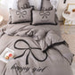 Princess Wind Bed Skirt Four-piece Lace Washed and Sanded Bedspread Sheet Quilt Cover Household Bedding