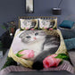 Cartoon Cat Bed Set Pills Set Three Sets of Home Bedding To Increase The Size