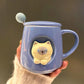 Cute and Creative Spoon Mug with Lid Korean Girl Heart Three-dimensional Ceramic Cup Male and Female Students Milk Coffee Cup