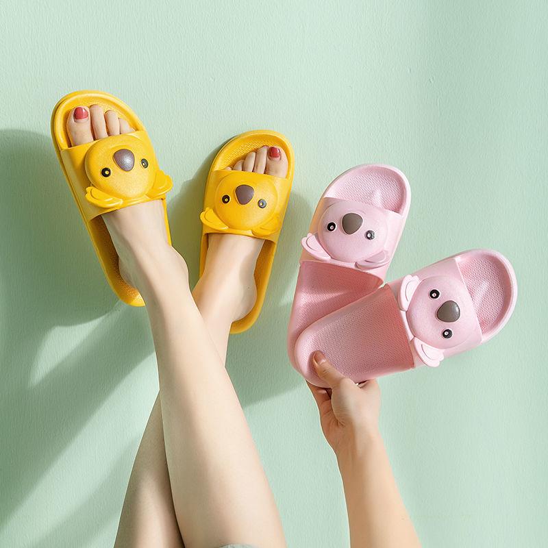 WTEMPO Slippers Women Cartoon Koala Thick Bottom Soft Lightweight  Non-slip Beach Bedroom Home Bathroom