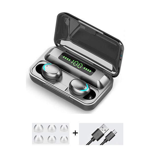 Bluetooth V5.0 Earphones Wireless with Mic Sports Waterproof 2200mAh Charging Box for Ios Android