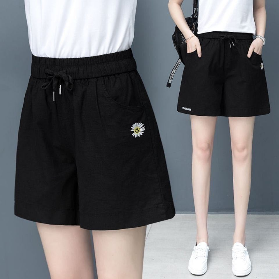 Cotton Shorts Women's Summer Thin Small Daisy Loose Casual High Waist Sports Shorts
