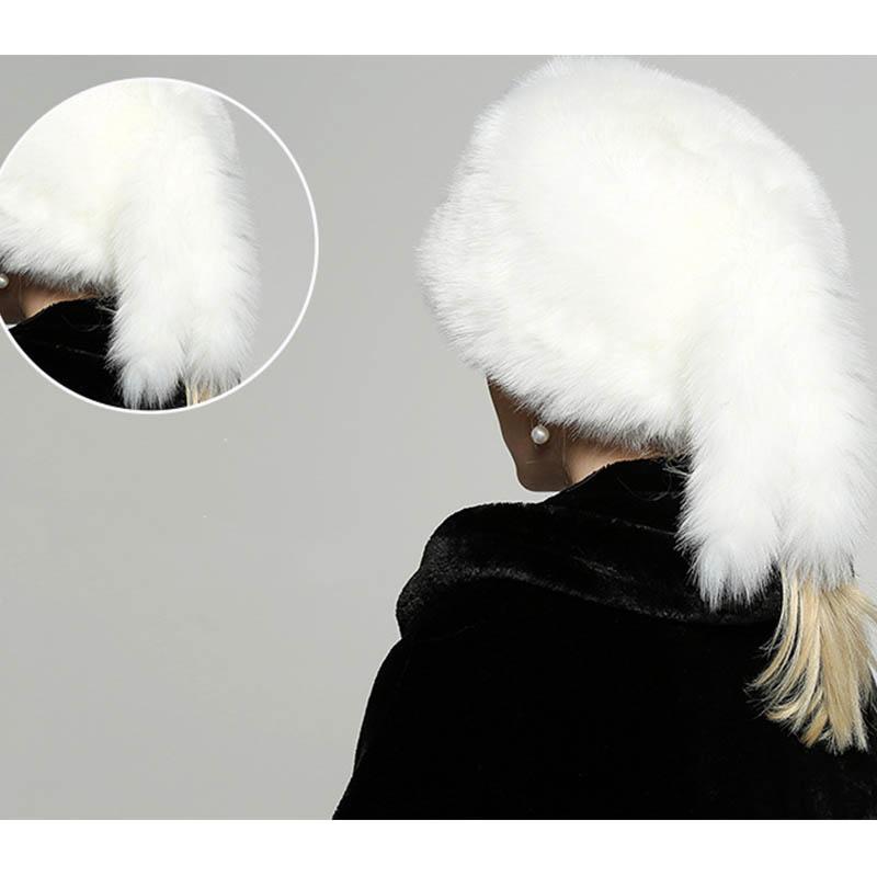 Faux Fur Imitation Fox Fur Dome Hat Fur Russian Hat Ladies Warm Winter Hat