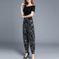 Autumn and Summer Style Fall Feeling Pattern Bloomers Cropped Trousers Feet Pants Women Loose Harem Pants