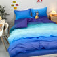 Washed Cotton Gradient Blending Bed Linen Quilt Cover Bedding Single Double Student Dormitory Pure Cotton Solid Color 4-piece Set