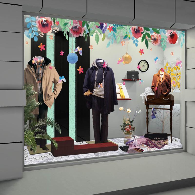 Floral Skirt Line Waist Line Pvc Waterproof Sticker Furniture Flower Wall Sticker Removable
