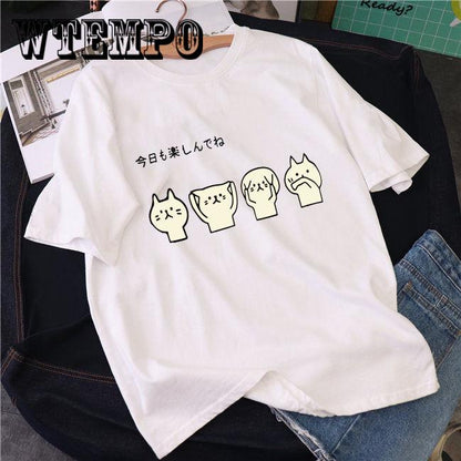 Harajuku Short Sleeve T-shirt Women Hip-hop Tees Womens Print T-shirts Trendy Girls Chic Fashion Top