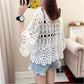 Hollow Blouse Thin Lace Women's Skirt Loose Bottoming Hollow Knitted Sweater Sweet Temperament Hole Top Sunscreen Shirt