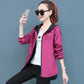 Women Spring Autumn Reversible Coat Female New Loose Wild Long-sleeved Hooded Student Windbreaker Jacket