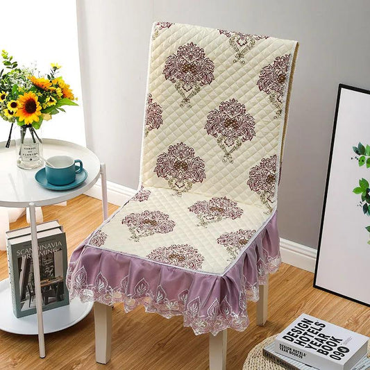 Cushion Integrated Set Chinese Lace Chair Cushion Household Simple Thickened Non-slip Dining Table and Chair Cover