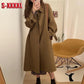 Hepburn Wind Woolen Coat Women's Mid-length Korean Double-sided Woolen Coat Plus Cotton Thick Autumn and Winter Woolen Coat