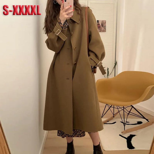 Hepburn Wind Woolen Coat Women's Mid-length Korean Double-sided Woolen Coat Plus Cotton Thick Autumn and Winter Woolen Coat