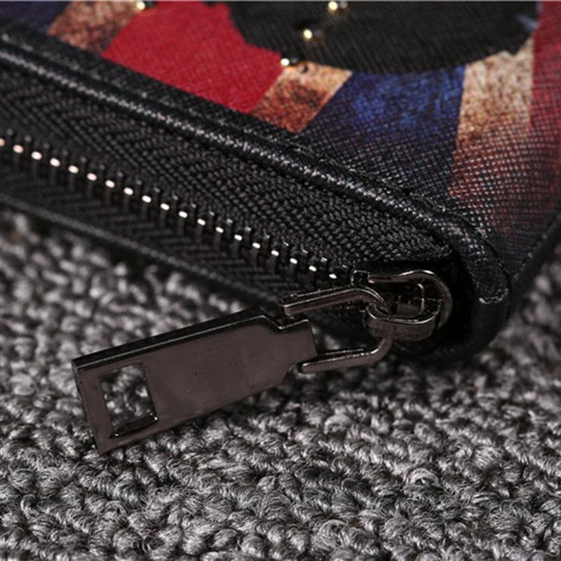 Business Long Wallet Men Women Anti-theft Multi-function PU Flag Card Package Clutch Coin Bag