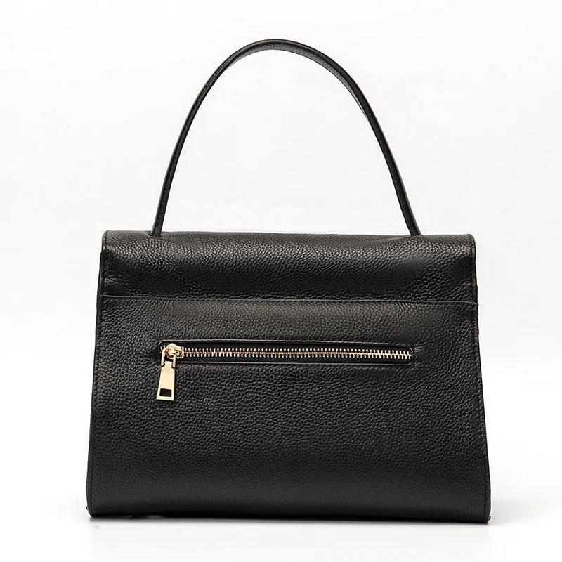 Personality Leopard Black High Quality Genuine Leather Top-Handle Bags Handbags Women Bags Luxury Large Capacity