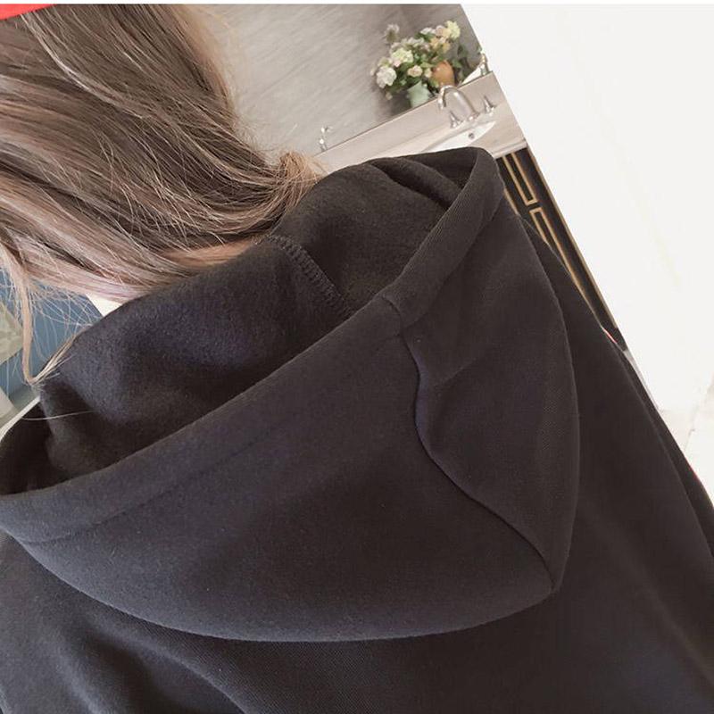 Women's Sweatshirt Wild Large Size Long Sleeve Warm Hood Top Autumn Winter Sweater Cotton