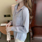 Striped Shirt Women's Spring Fake Two-piece Printed Loose All-match Long-sleeved Blouses