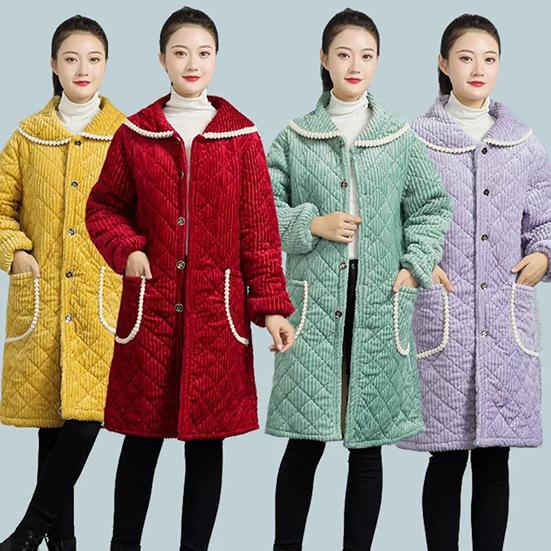 Winter Women's Plush Thickened Cotton Coat Female Large Size Loose Soild Color Outdoor Long Warm Jacket