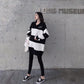 Spring Fashion Simple Sweater Striped Pattern Warm Jacket Mid-length Loose Young Women's Top