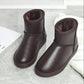 Winter Leather Snow Boots Women's Waterproof Non-slip Short Tube Warm and Velvet Thick Ankle Boots Korean Boots Cotton Shoes