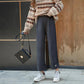 Woolen Pants Female Autumn and Winter Students Korean Loose Wide-leg Pants Nine-point Pants Straight High-waisted Casual Pants