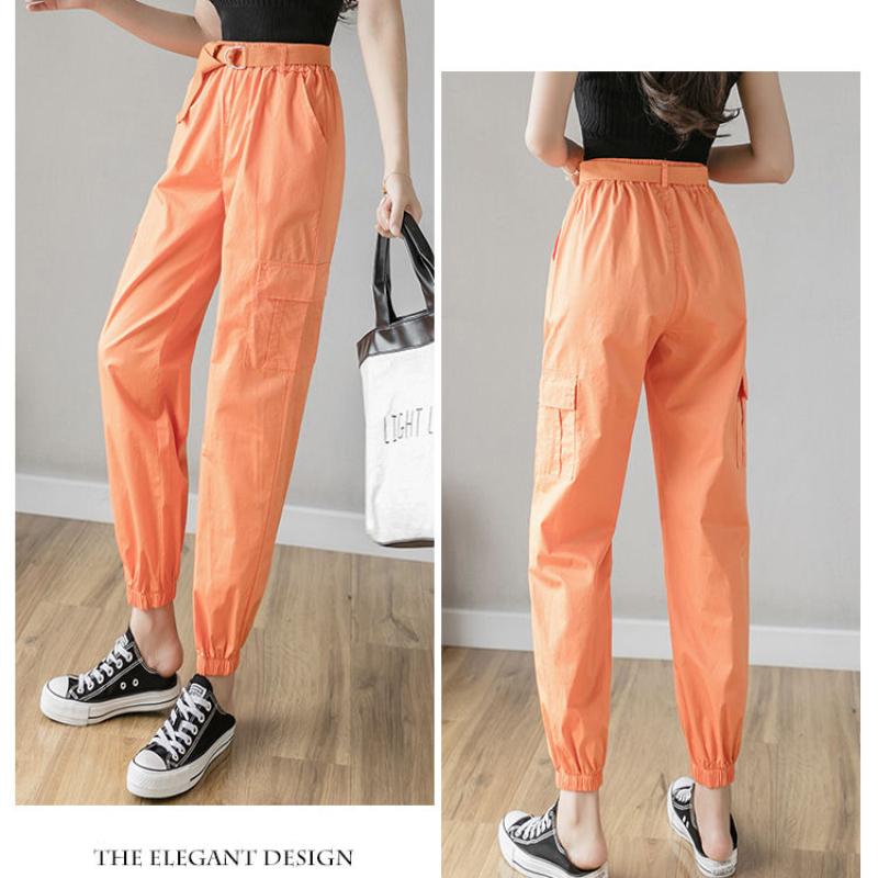 Drawstring Overalls Women's Summer Women's Korean Style Loose Bf Wind Casual Pants High Waist Harem Pants