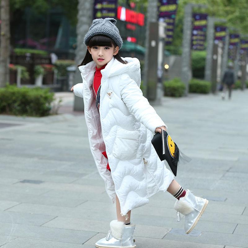 Winter Girls' Cotton-padded Clothes Thick Velvet Pike Clothing Fashion Long Kids Winter Parkas