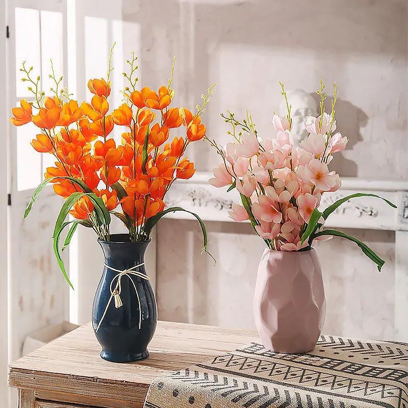 High-end Cymbidium Orchid Simulation Floral Living Room Furnishings Decoration Phalaenopsis Porch Home American Style