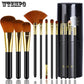 12 Pcs Professional Makeup Brush Set Full Function Foundation Eye Powder Fan Blush Hair Foundation