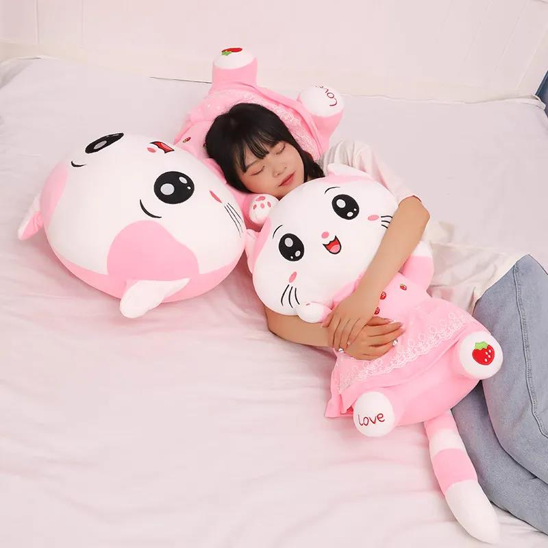Girl's Plush Toys Lovely Dressed Cat Soft Plush Doll Pillow Sleeping Girls Cute Birthday Present