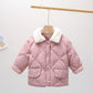 Girls' Padded Warm and Windproof Jacket Plus Velvet Thick Winter Clothes