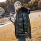 Silver Kids Down Padded Jacket Double-sided Wear Boys and Girls Thick Winter Fashionable Jacket