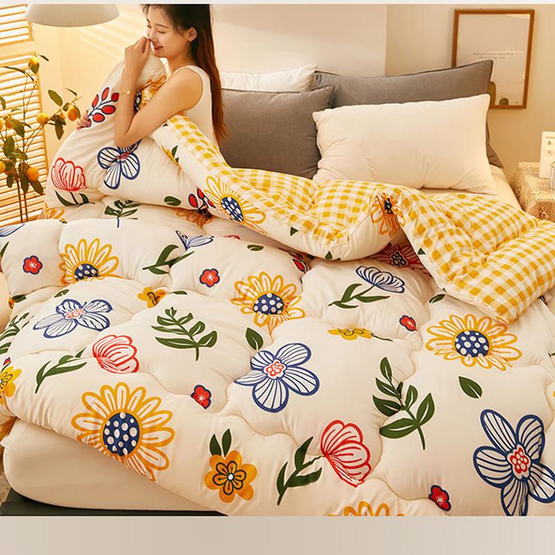 Spring Autumn Thicken Quilted Quilts King Queen Size Embossing Duvet Winter Warm Bed Cover Blanket
