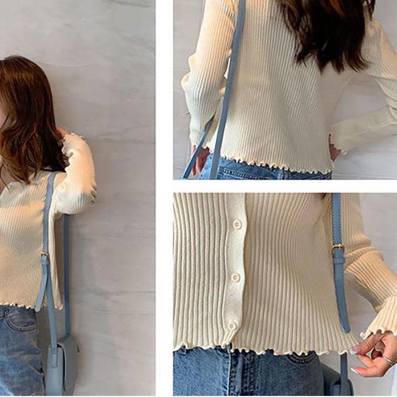Autumn and Winter Knitted Sweater Short Long-sleeved Casual Jacket Cardigan Loose Young Women's Top