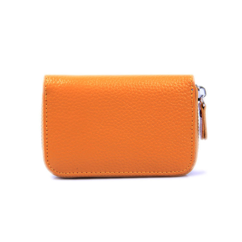 Genuine Leather Women Card Holder Wallets Small Female Pillow Purse Credit Card Bag Zipper Card Case