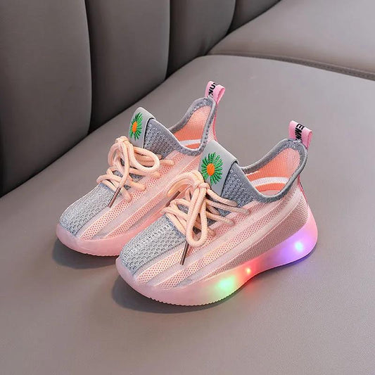 Kids Led Shoes Lycra Mesh Breathable Children's Shoes with Light Boys and Girls Lights Sneakers