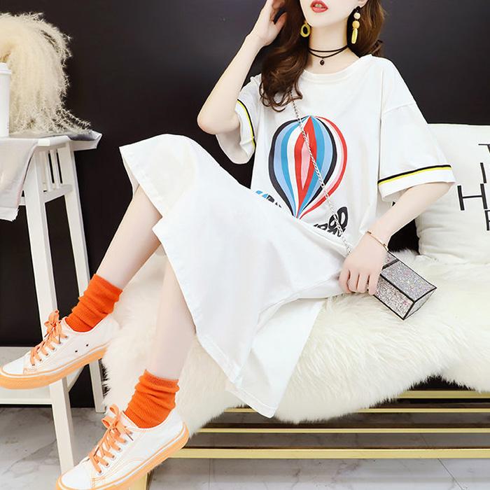 Balloon Ruffle Women's Summer Dress Short Sleeve Round Neck Printing  Daily Wear Office Dating Party
