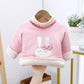 Children's Velvet Padded Winter Quilted Cotton Clothing Turtleneck Pullover Quilted Jacket Warm Sweater